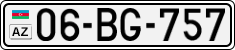 License plate of Azerbaijan, Cars