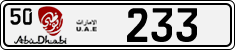 License plate of the UAE, Abu Dhabi, Cars