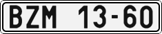 License plate of the Czech Republic, Cars (1960)