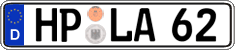 German license plate, Regular plates