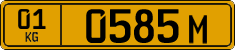 License plate of Kyrgyzstan, Foreign citizens and enterprises (2016)