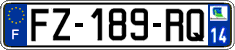 French license plate, SIV (ordinary)