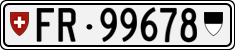 License plate of Switzerland, Cars