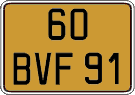 French license plate, FNI