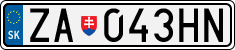 License plate of Slovakia, Cars