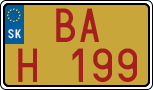 License plate of Slovakia, Oldtimers
