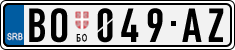 License plate of Serbia, Cars