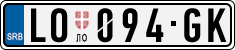 License plate of Serbia, Cars
