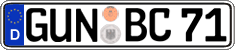 German license plate, Regular plates