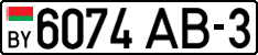 License plate Belarus, Cars (2004)