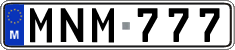 License plate of Malta, Regular plates (ABC 123)