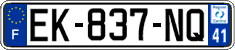 French license plate, SIV (ordinary)