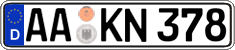 German license plate, Regular plates