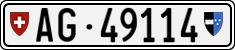 License plate of Switzerland, Cars