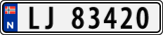 License plate of Norway, Cars