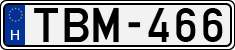 license plates of Hungary, Cars (1990)