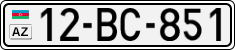 License plate of Azerbaijan, Cars