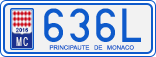 License plate of Monaco, Cars