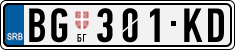 License plate of Serbia, Cars