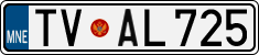 License plate of Montenegro, Cars