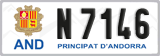 License plate of Andorra, Cars (A 1234)