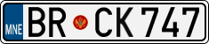 License plate of Montenegro, Cars