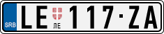 License plate of Serbia, Cars