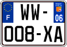 French license plate, SIV (temporary)