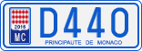 License plate of Monaco, Cars
