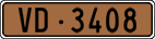 License plate of Switzerland, Except vehicles and snowmobiles (brown)