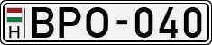 license plates of Hungary, Cars (1990)
