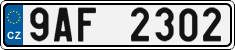 License plate of the Czech Republic, Cars (2001)
