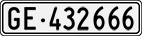 License plate of Switzerland, Cars