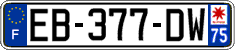 French license plate, SIV (ordinary)