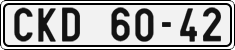 License plate of the Czech Republic, Cars (1960)