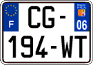 French license plate, SIV (ordinary)