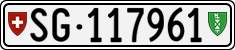 License plate of Switzerland, Cars