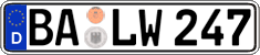 German license plate, Regular plates