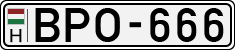 license plates of Hungary, Cars (1990)