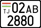 License plate of Tajikistan, Trailers (2009)