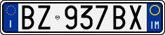 License plate of Italy, Cars (1994 year series)