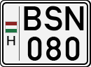 license plates of Hungary, Cars (1990)