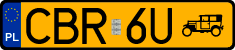 License plates of Poland, Oldtimers