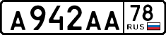 License plate Russia, Cars