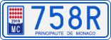License plate of Monaco, Cars