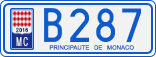 License plate of Monaco, Cars
