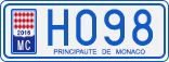 License plate of Monaco, Cars