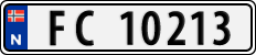 License plate of Norway, Cars