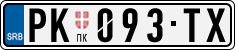 License plate of Serbia, Cars
