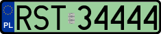 License plates of Poland, Electric vehicles